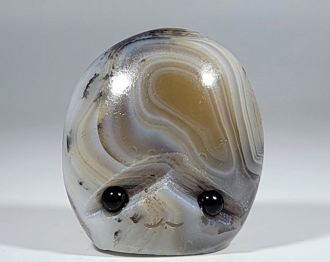 Dendritic Agate Pet Rock Carving