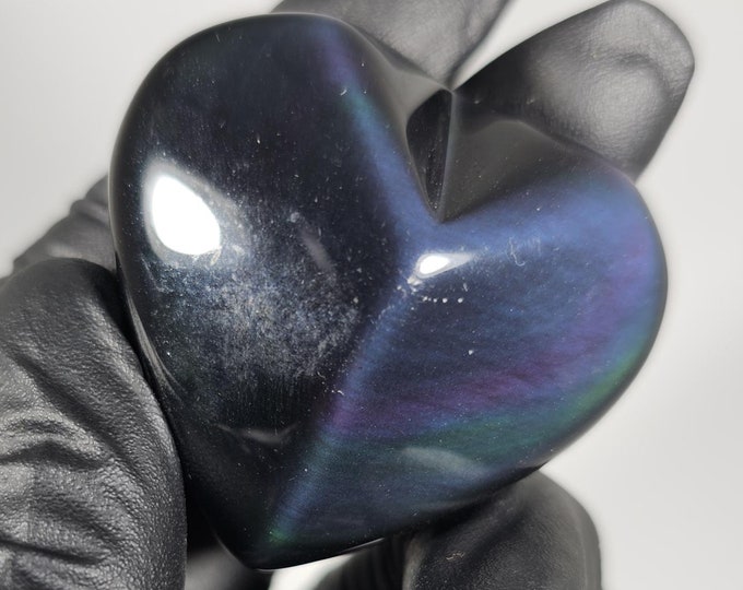 Rainbow Obsidian Heart