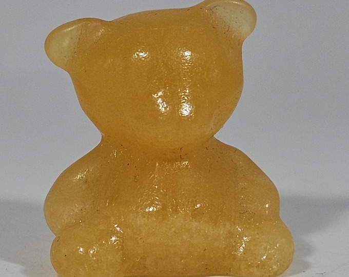 1" Orange Calcite Bear Carving