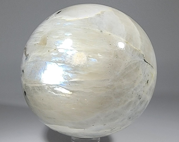 Large 74mm Flashy Green Moonstone Sphere