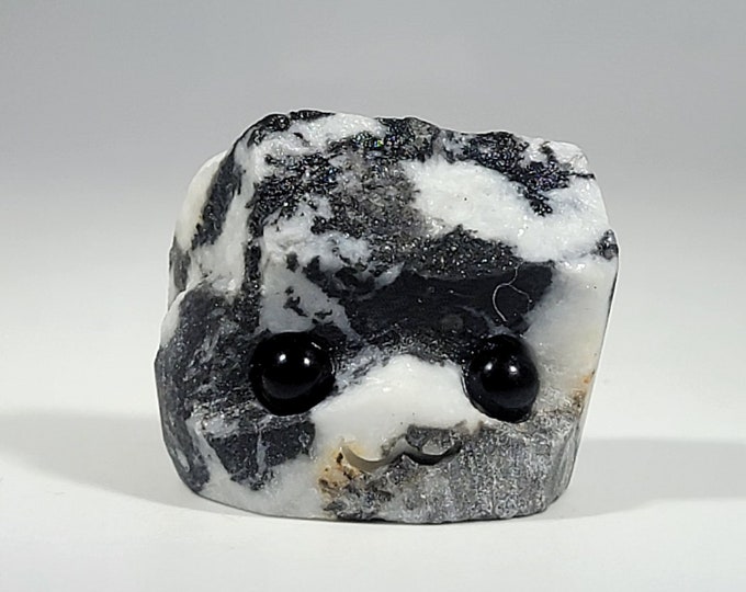 Zebra Jasper Pet Rock Carving