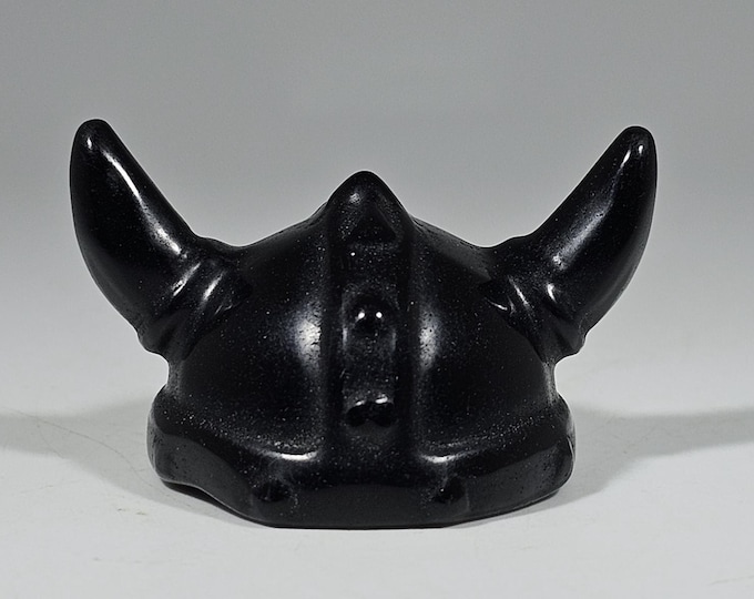 Obsidian Viking Helmet Carving