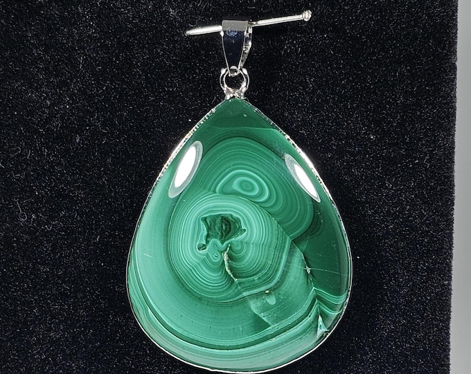Malachite Teardrop Pendant Natural Crystal