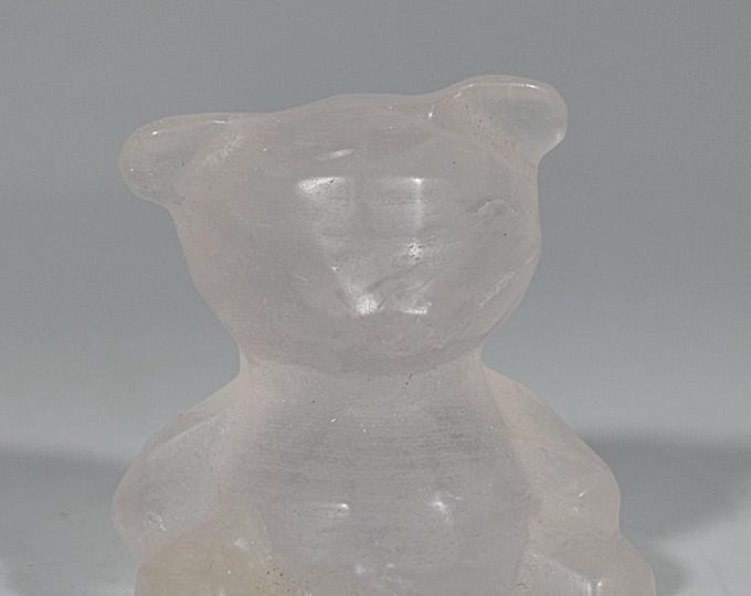 1" Rose Quartz Bear Carving