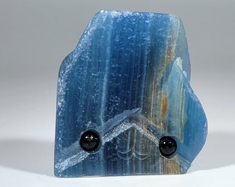 Blue Onyx Pet Rock Carving