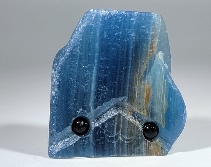 Blue Onyx Pet Rock Carving