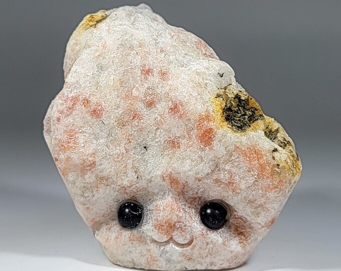 Golden Sunstone Pet Rock Carving