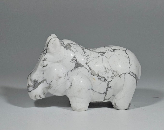 1.9" Long Howlite Hippo Carving