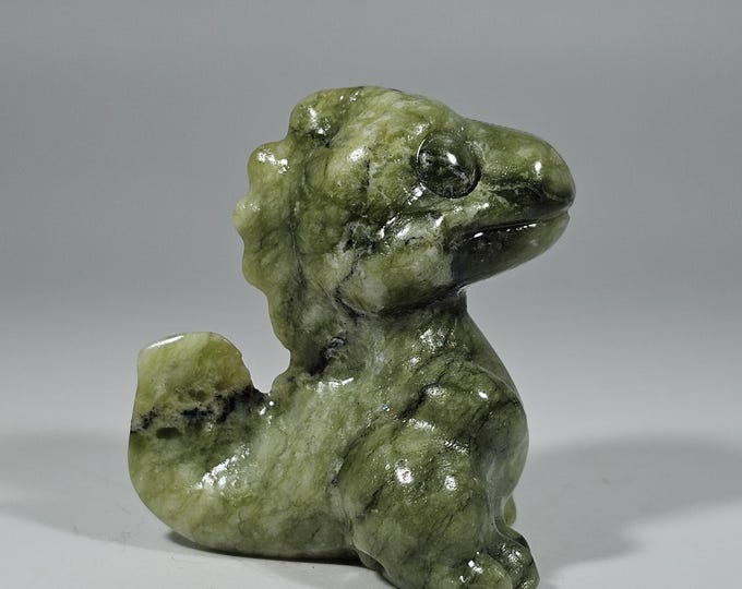 Green Jade Dinosaur Carving 1.6"