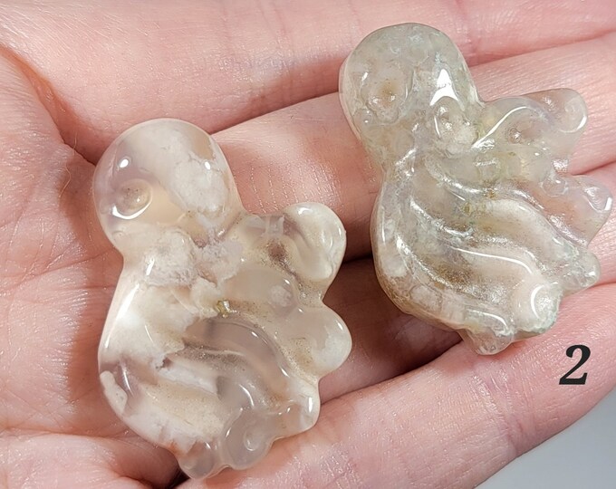 You Choose Flower Agate Octopus Carving