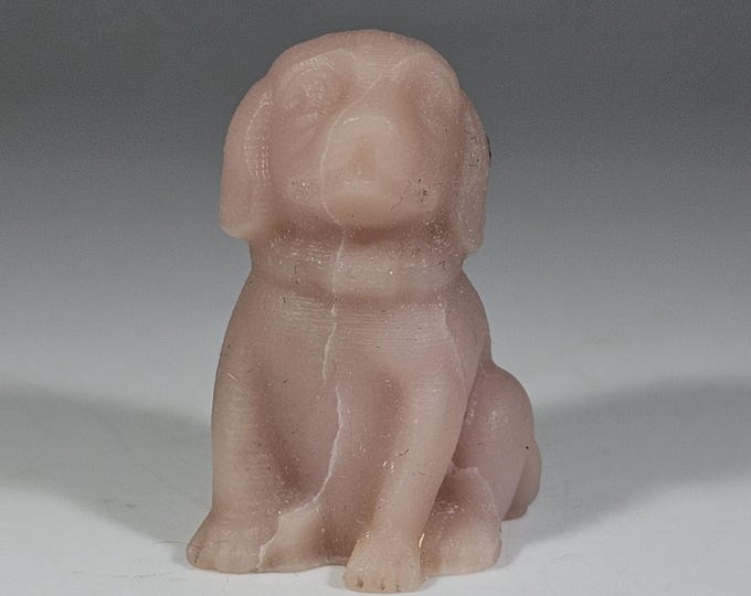 Mini 1.1" Pink Opal Dog Carving