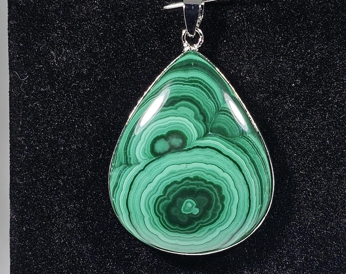 Malachite Teardrop Pendant Natural Crystal
