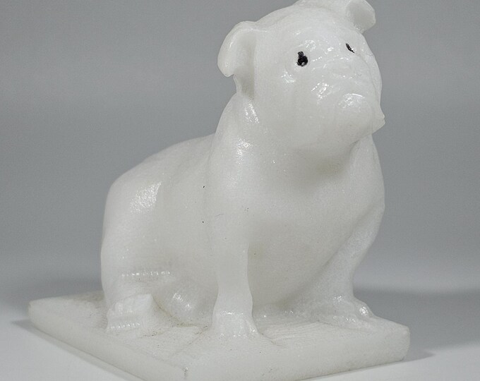 White Jade Bulldog Carving 2.7" Tall