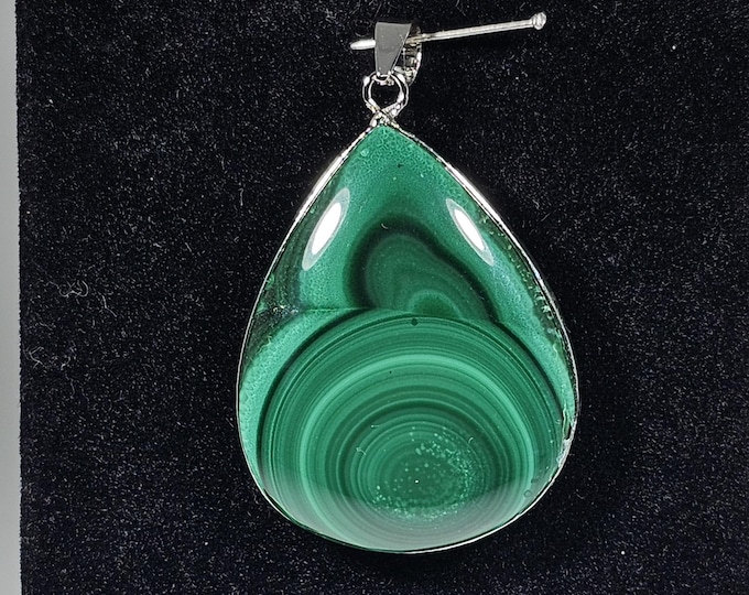 Malachite Teardrop Pendant Natural Crystal