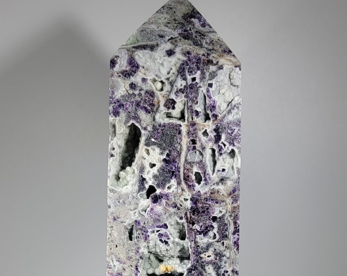 7.9" Druzy XL Purple Sphalerite Tower
