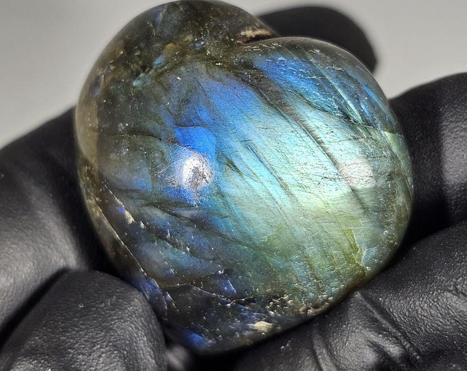 Small Labradorite Heart Palm Stone