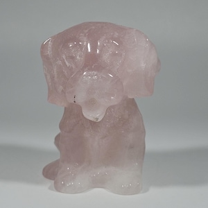 Rose Quartz Dog Carving