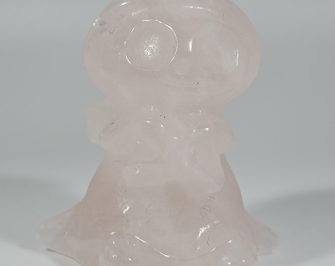 Rose Quartz Skeleton Carving Skull