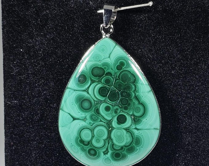 Malachite Teardrop Pendant Natural Crystal