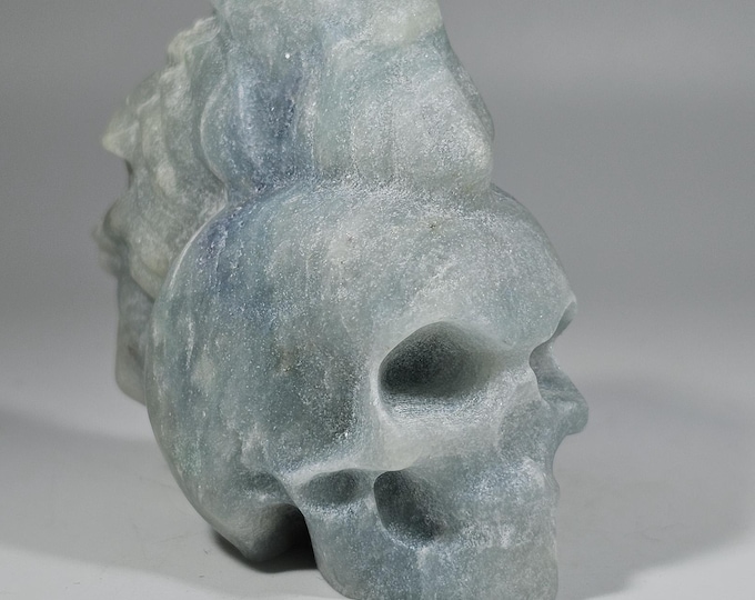 Trolleite Skull with Mohawk Carving