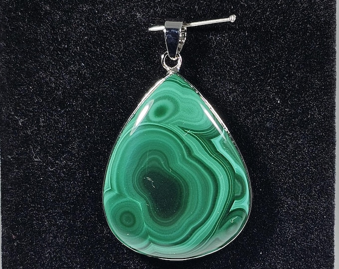 Malachite Teardrop Pendant Natural Crystal