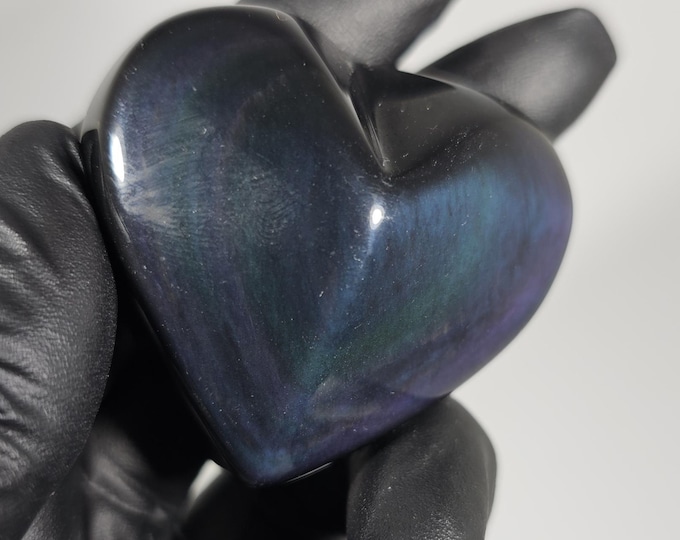 Rainbow Obsidian Heart