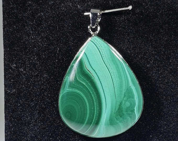 Malachite Teardrop Pendant Natural Crystal