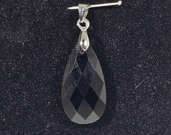 Faceted Obsidian Pendant