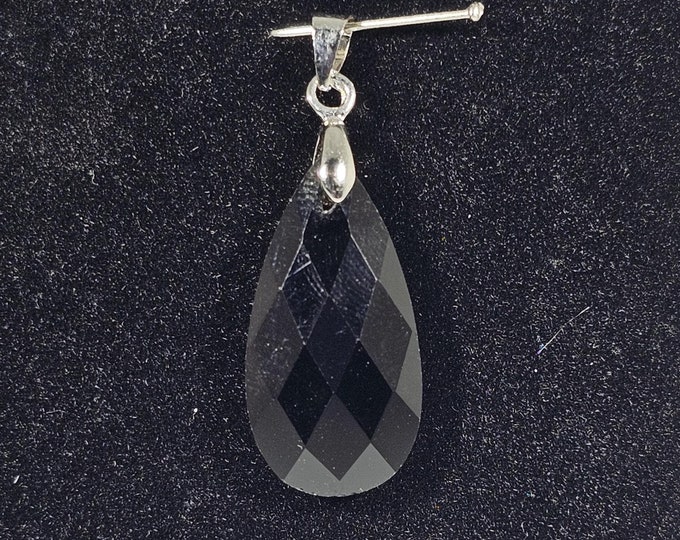 Faceted Obsidian Pendant