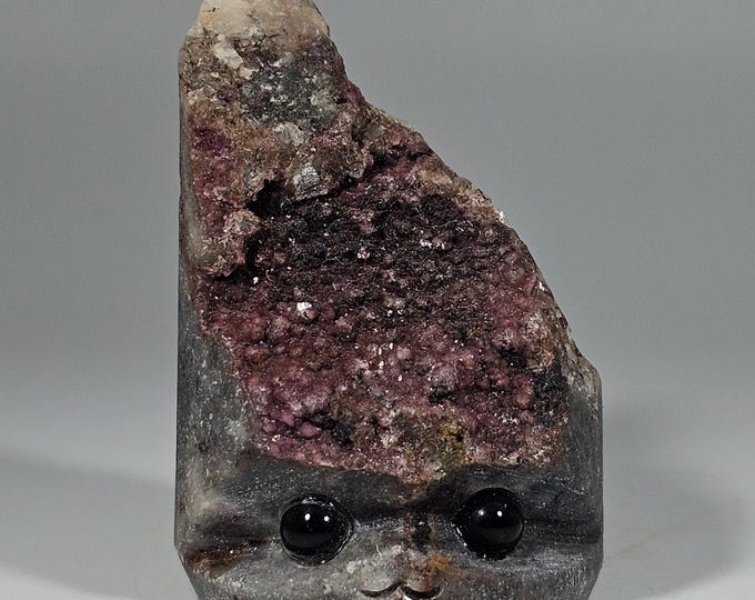 Cobalt Calcite Pet Rock Carving