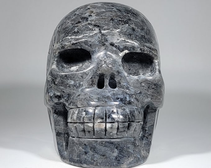 Large 3.9" Larvikite Skull Carving