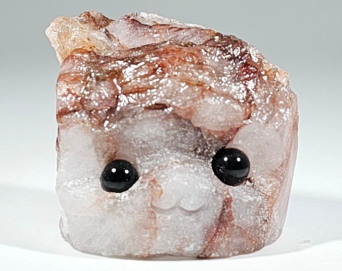 Fire Quartz Pet Rock Carving