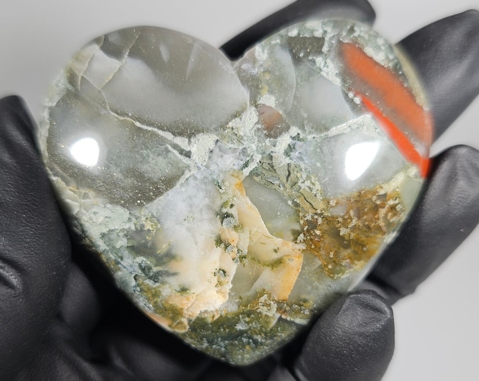 African Bloodstone Heart Carving