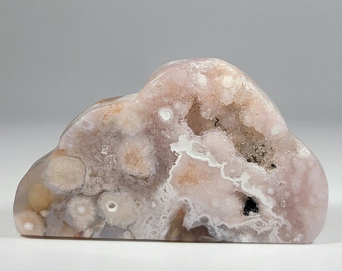 Small Pink Amethyst Flower Agate Cloud Carving