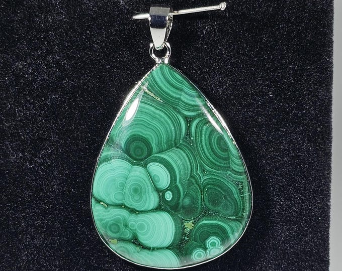 Malachite Teardrop Pendant Natural Crystal