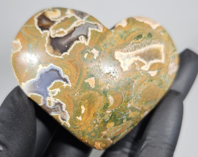 Rainforest Jasper Heart Carving