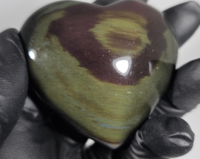 Rainbow Obsidian Heart