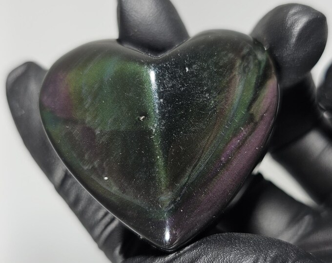 Rainbow Obsidian Heart