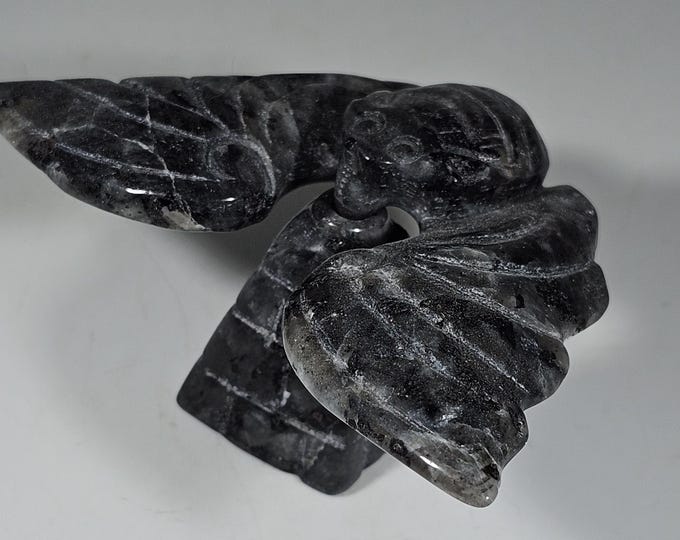 Larvikite Bat Carving