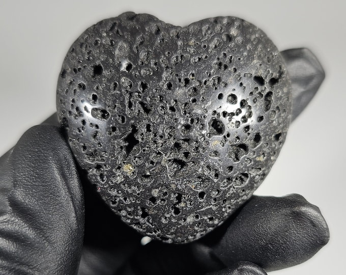 Lava Rock Heart Carving