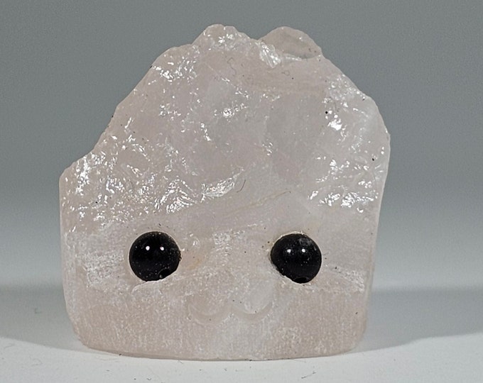 Rose Quartz Pet Rock Carving