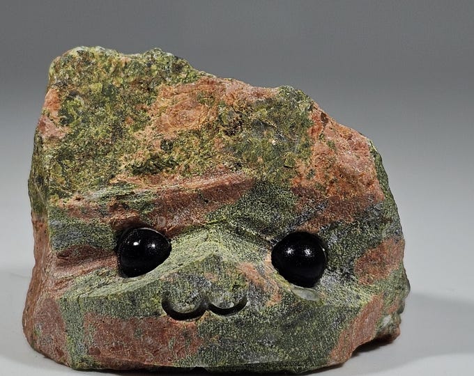 Unakite Pet Rock Carving