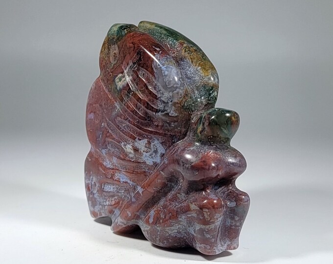 2" Colorful Ocean Jasper Fairy Carving