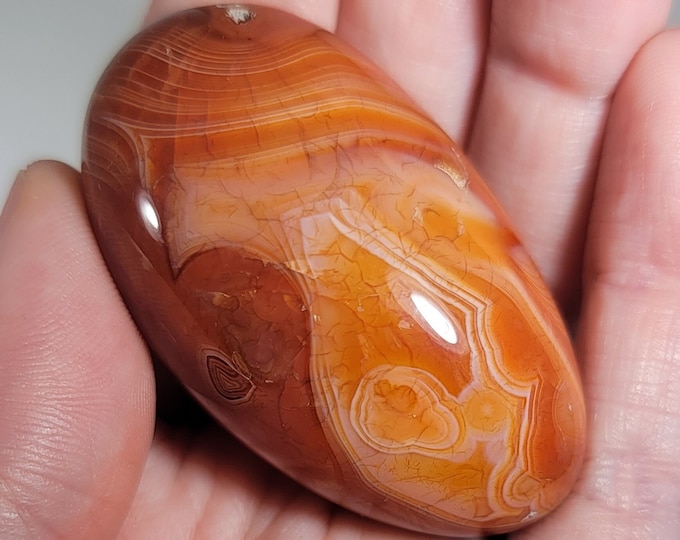 Banded Carnelian Palm Stone
