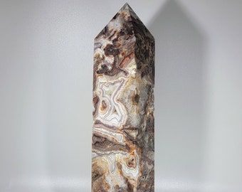 8" Druzy Mexican Crazy Lace Agate Tower