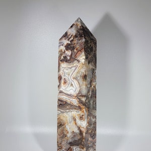 8&quot; Druzy Mexican Crazy Lace Agate Tower