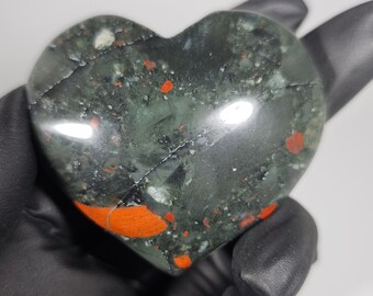 African Bloodstone Heart Carving