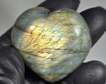 Small Labradorite Heart Palm Stone