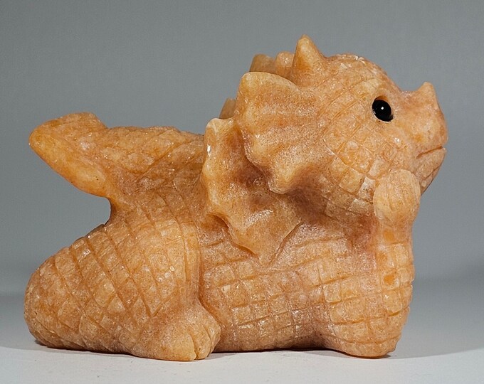 Adorable Sunstone Dragon Carving