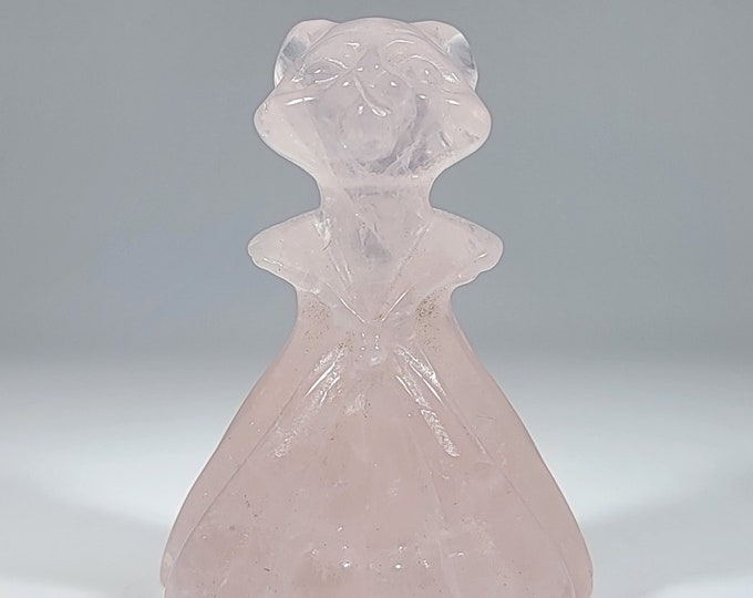 Rose Quartz Cat Carving